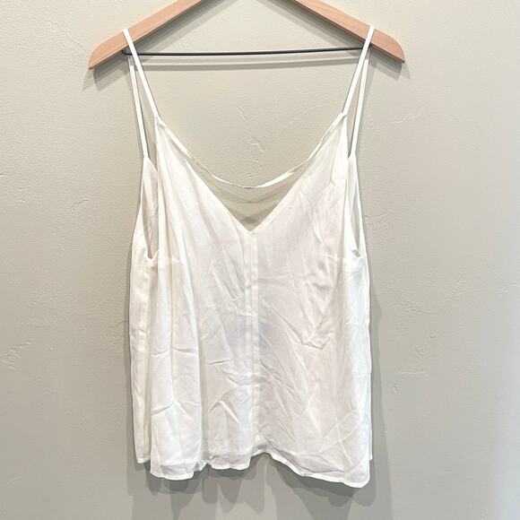 Reformation V-Neck Spaghetti Strap Tank Top in White - Size: Small - Picture 1 of 8